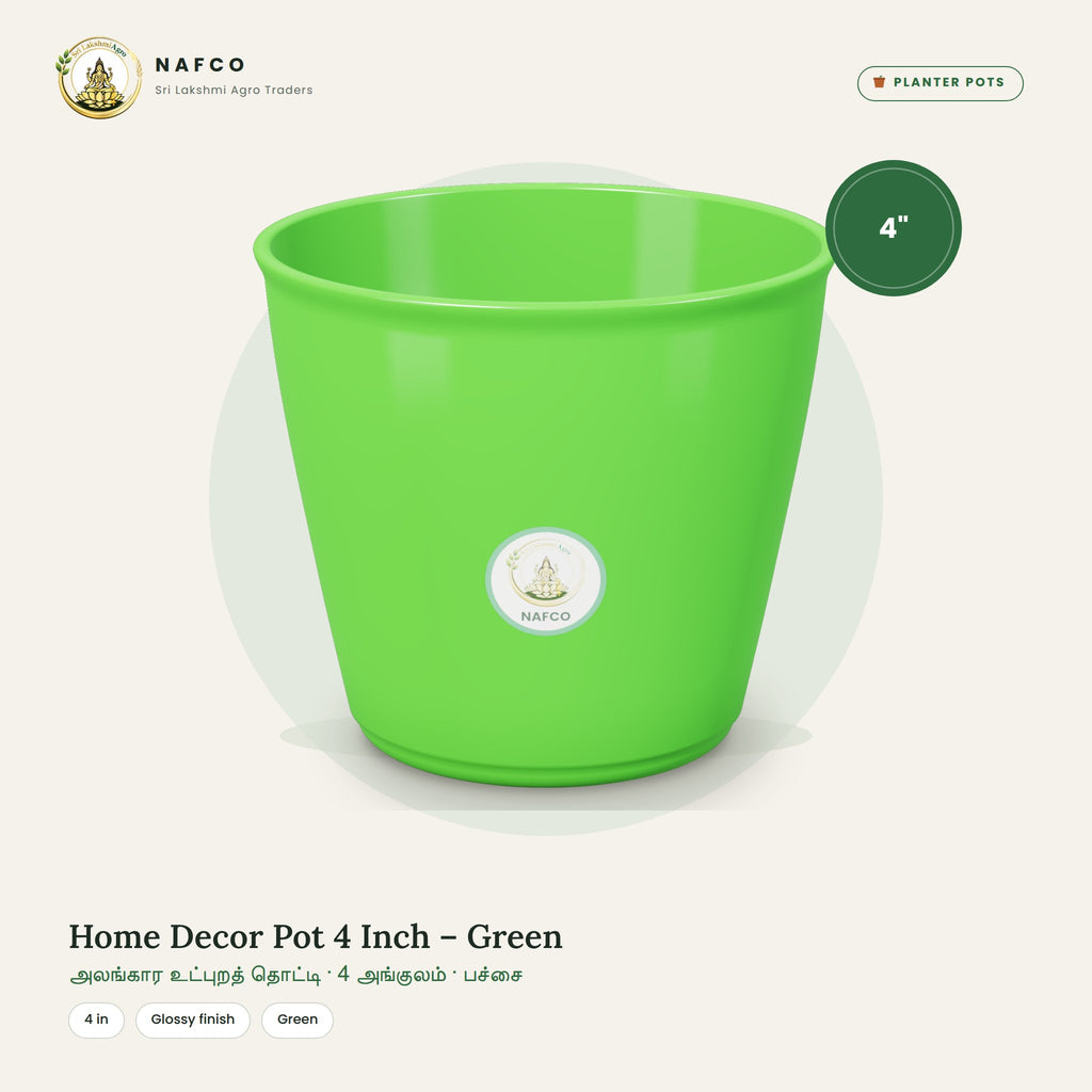 Home Decor Pot 4 Inch – Green