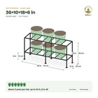 Iron Double Layer Stand – 36×10×18×6 in size guide with dimensions and how many pots it holds