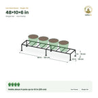 Iron Plant Stand – 48×10×6 in size guide with dimensions and how many pots it holds
