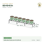 Iron Plant Stand – 60×10×6 in size guide with dimensions and how many pots it holds