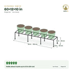 Iron Plant Stand – 60×12×10 in size guide with dimensions and how many pots it holds