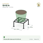 Iron Square Stand – 12×12 in size guide with dimensions and how many pots it holds