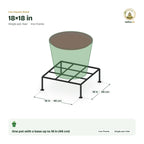 Iron Square Stand – 18×18 in size guide with dimensions and how many pots it holds