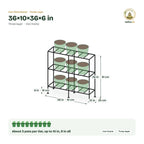 Iron Three Layer Stand – 36×10×36×6 in size guide with dimensions and how many pots it holds