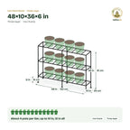 Iron Three Layer Stand – 48×10×36×6 in size guide with dimensions and how many pots it holds
