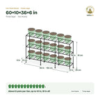 Iron Three Layer Stand – 60×10×36×6 in size guide with dimensions and how many pots it holds