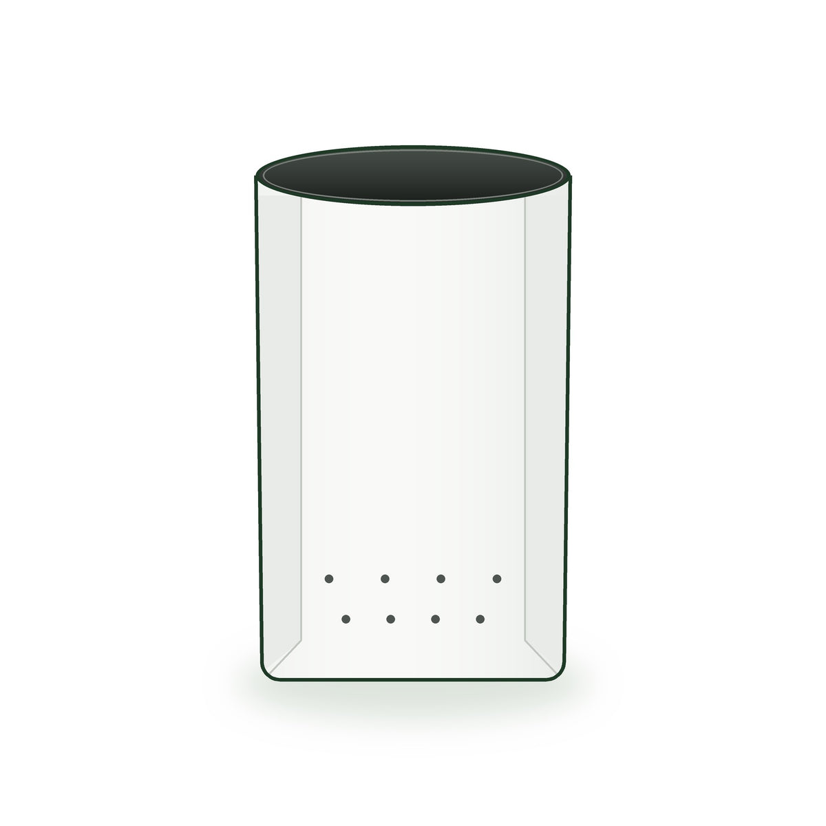 24 × 24 × 40 cm LDPE grow bag with drainage holes, illustrated on a white background