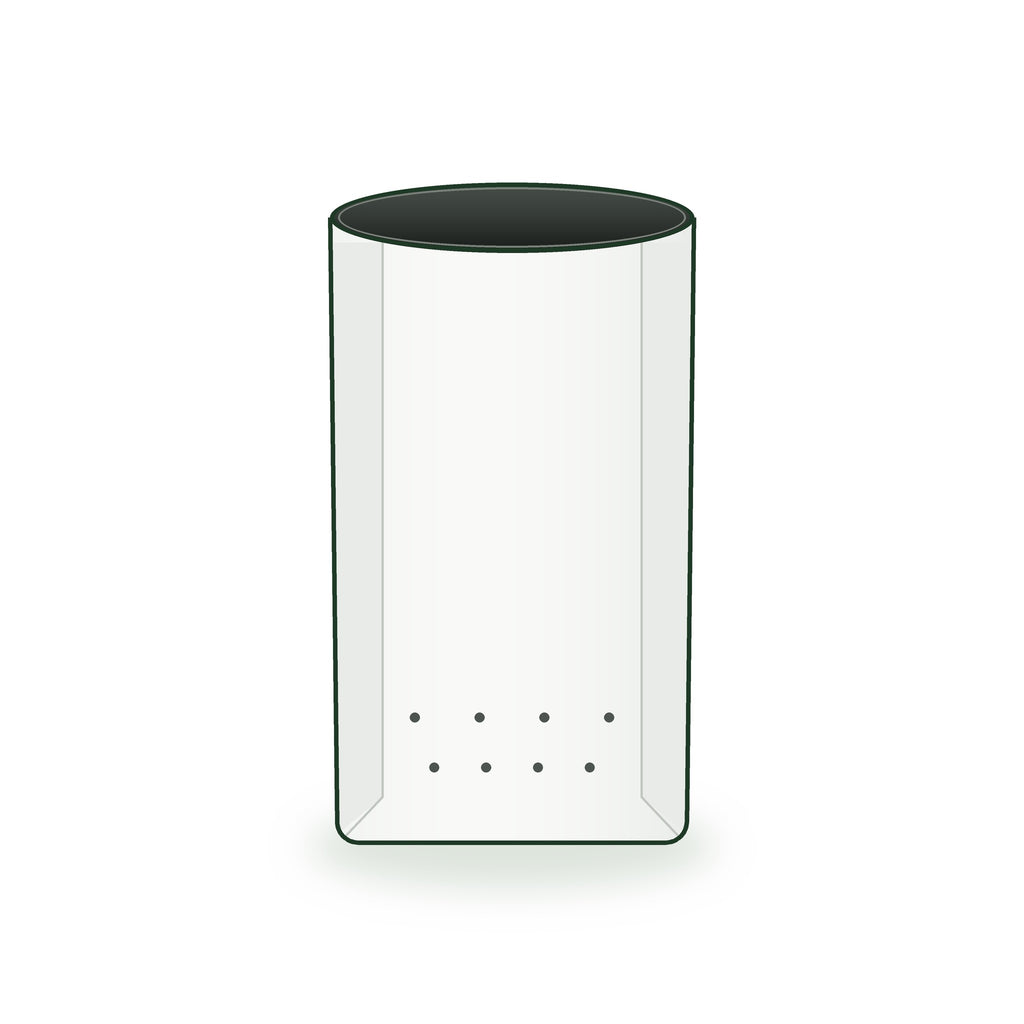 28 × 28 × 50 cm LDPE grow bag with drainage holes, illustrated on a white background