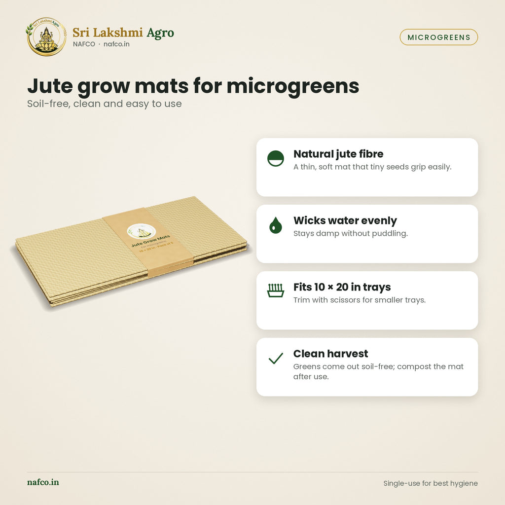 Jute Grow Mat for Microgreens – 10 × 20 inch – features
