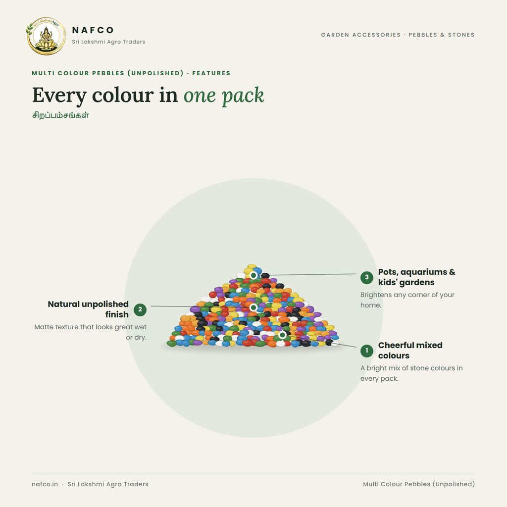 Multi Colour Pebbles (Unpolished) – features