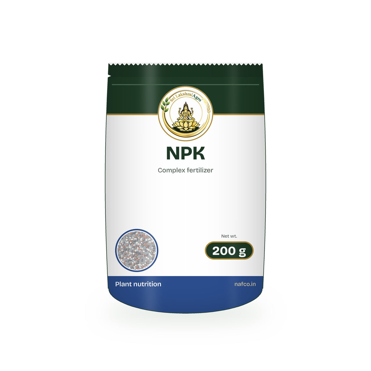 NPK – 200 g in a Sri Lakshmi Agro stand-up pouch