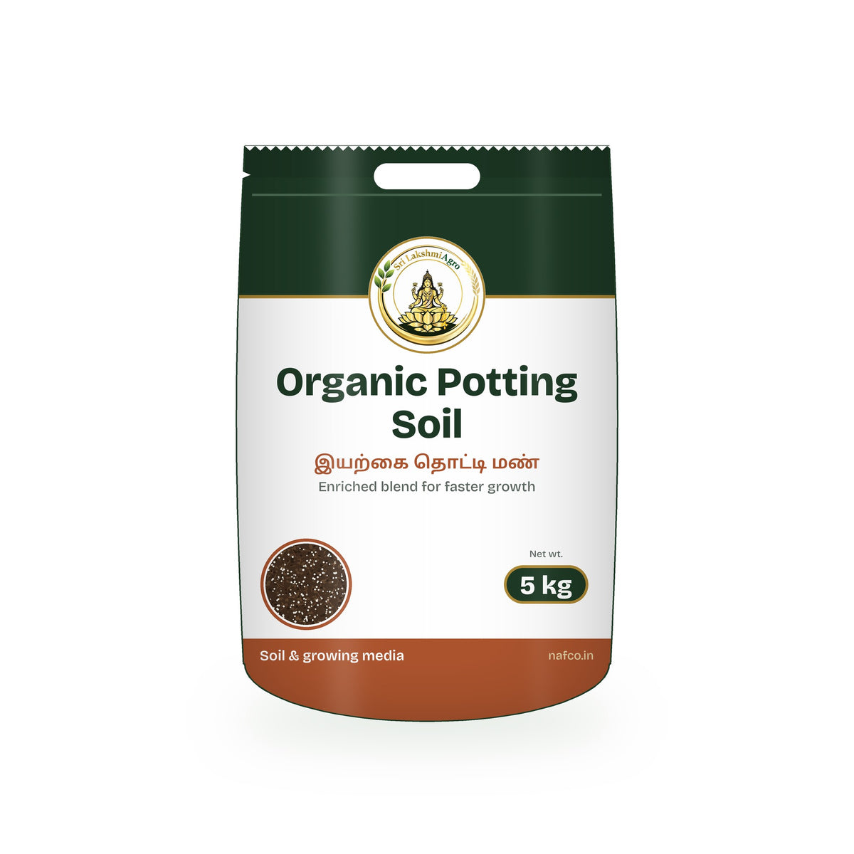 Organic Potting Soil – 5 kg in a Sri Lakshmi Agro bag