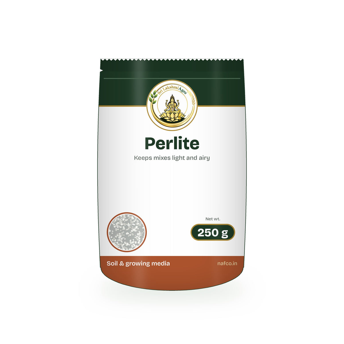 Perlite – 250 g in a Sri Lakshmi Agro stand-up pouch