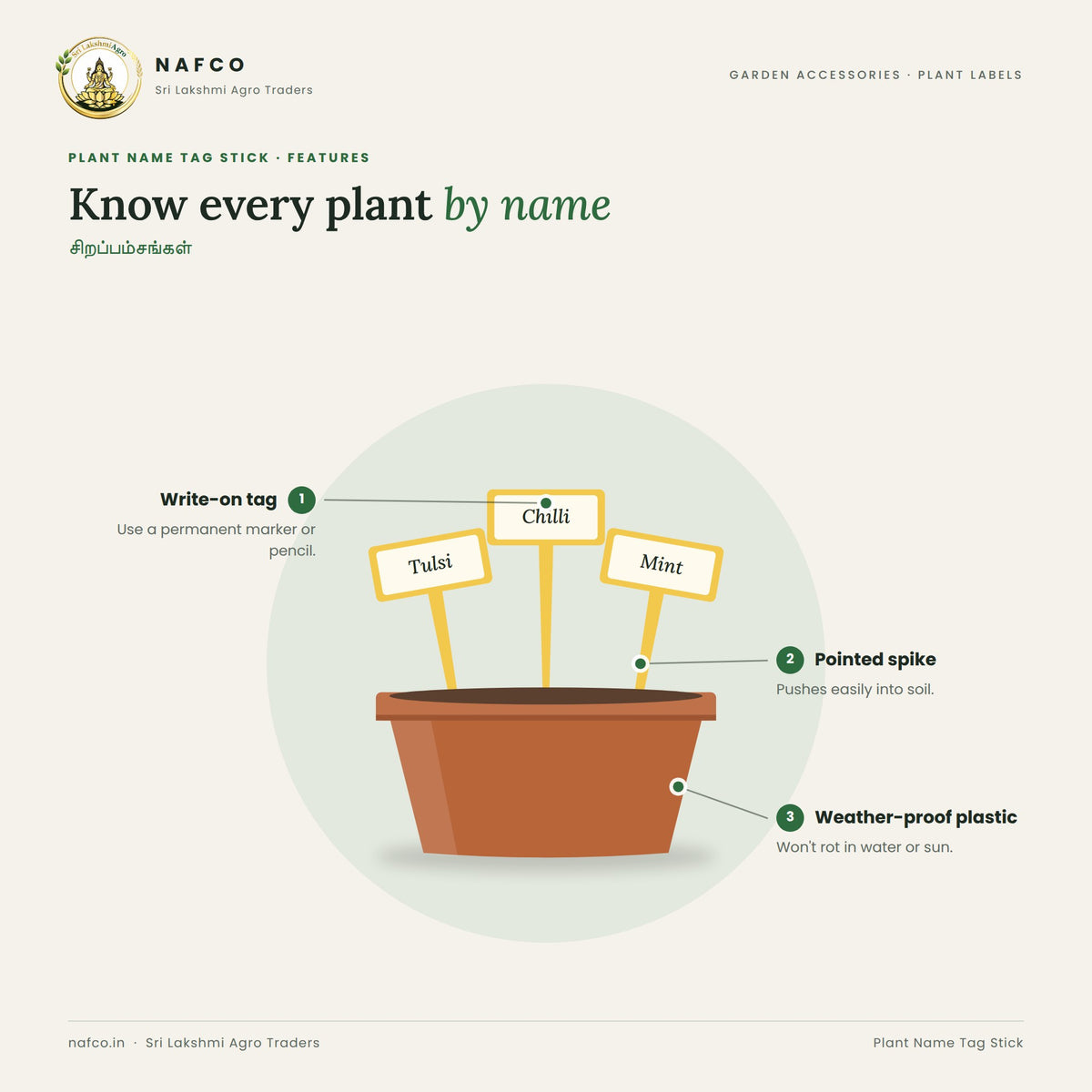 Plant Name Tag Stick – features