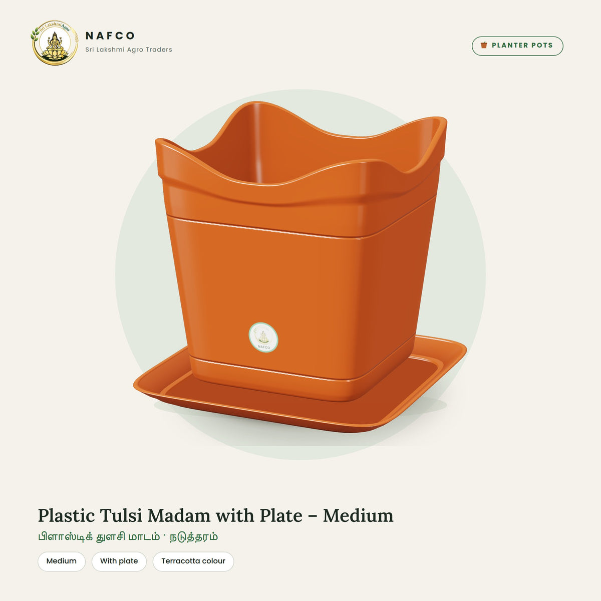 Plastic Tulsi Madam with Plate – Medium