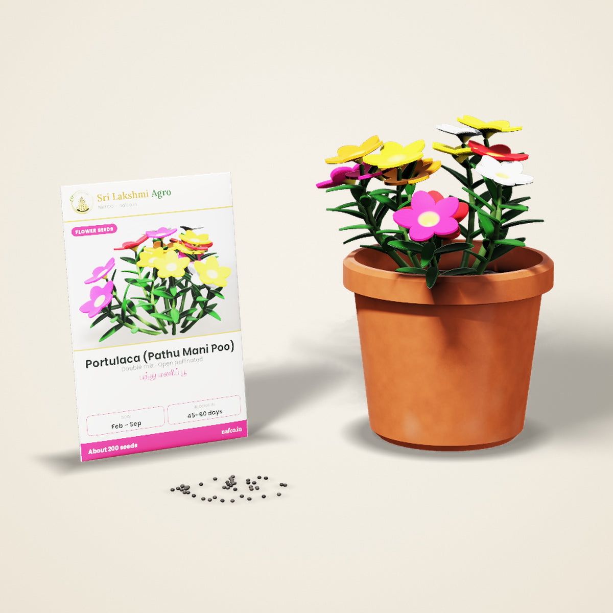 Portulaca (Pathu Mani Poo) Seeds – Mixed Colours