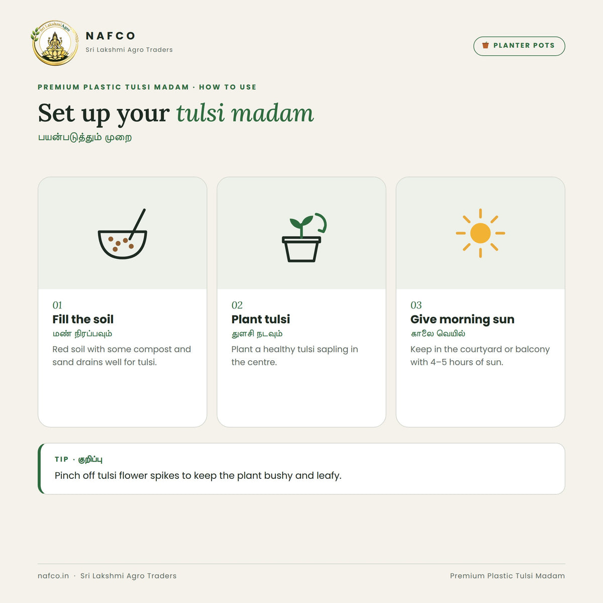 Premium Plastic Tulsi Madam – how to use