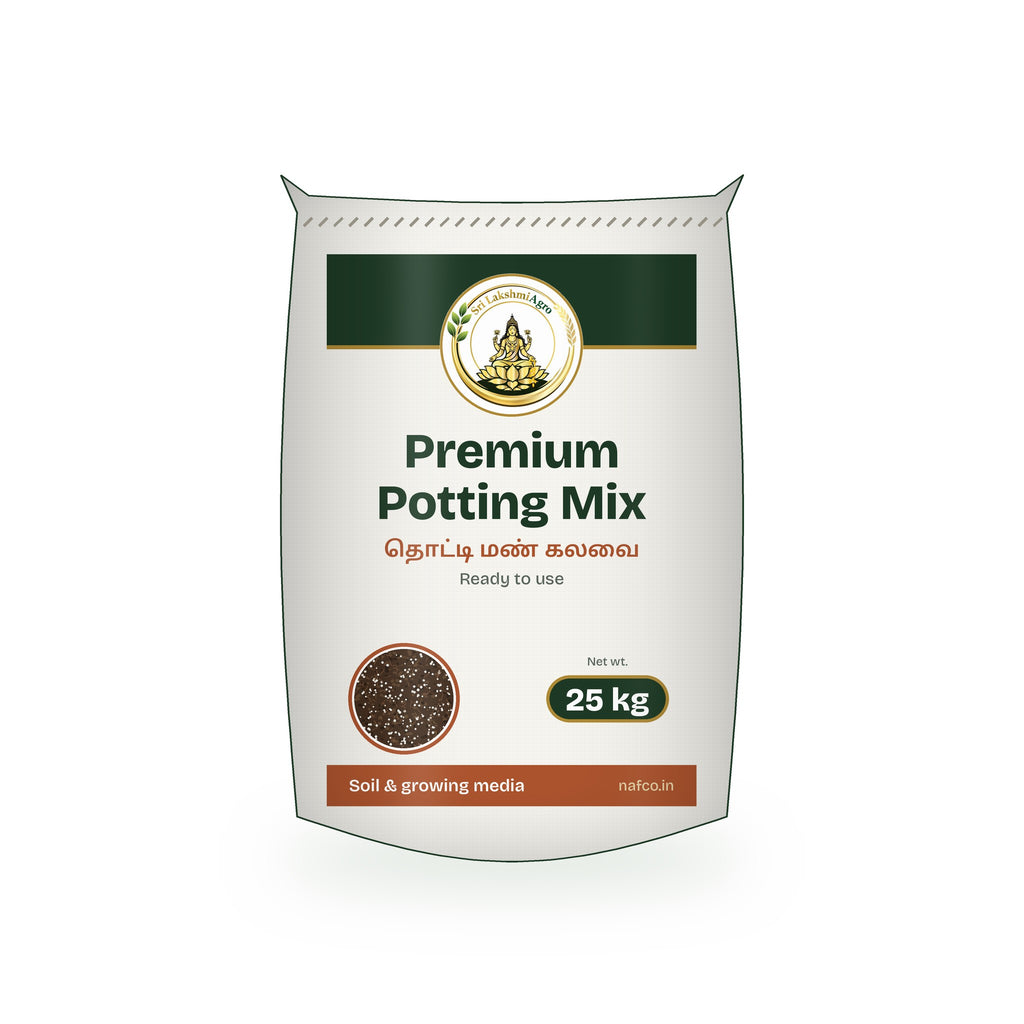 Premium Potting Mix – 25 kg in a Sri Lakshmi Agro woven sack