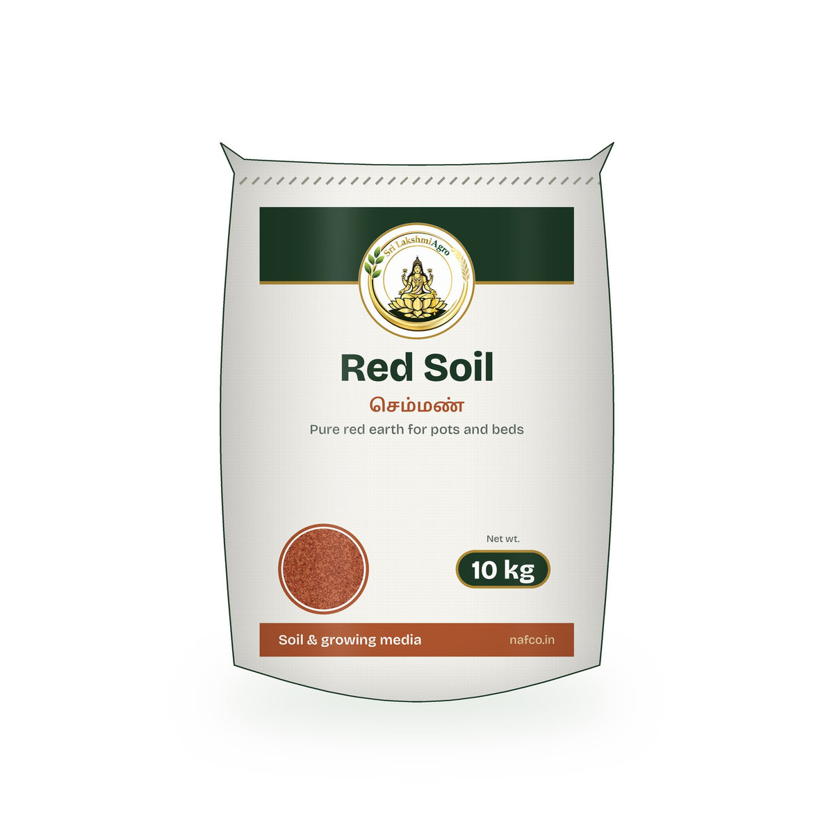 Red Soil – 10 kg in a Sri Lakshmi Agro woven sack