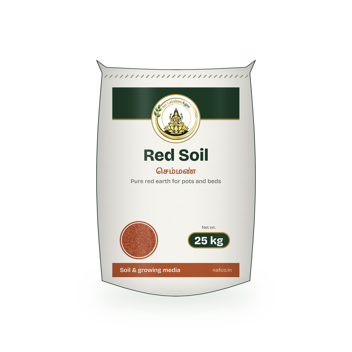 Red Soil – 25 kg in a Sri Lakshmi Agro woven sack