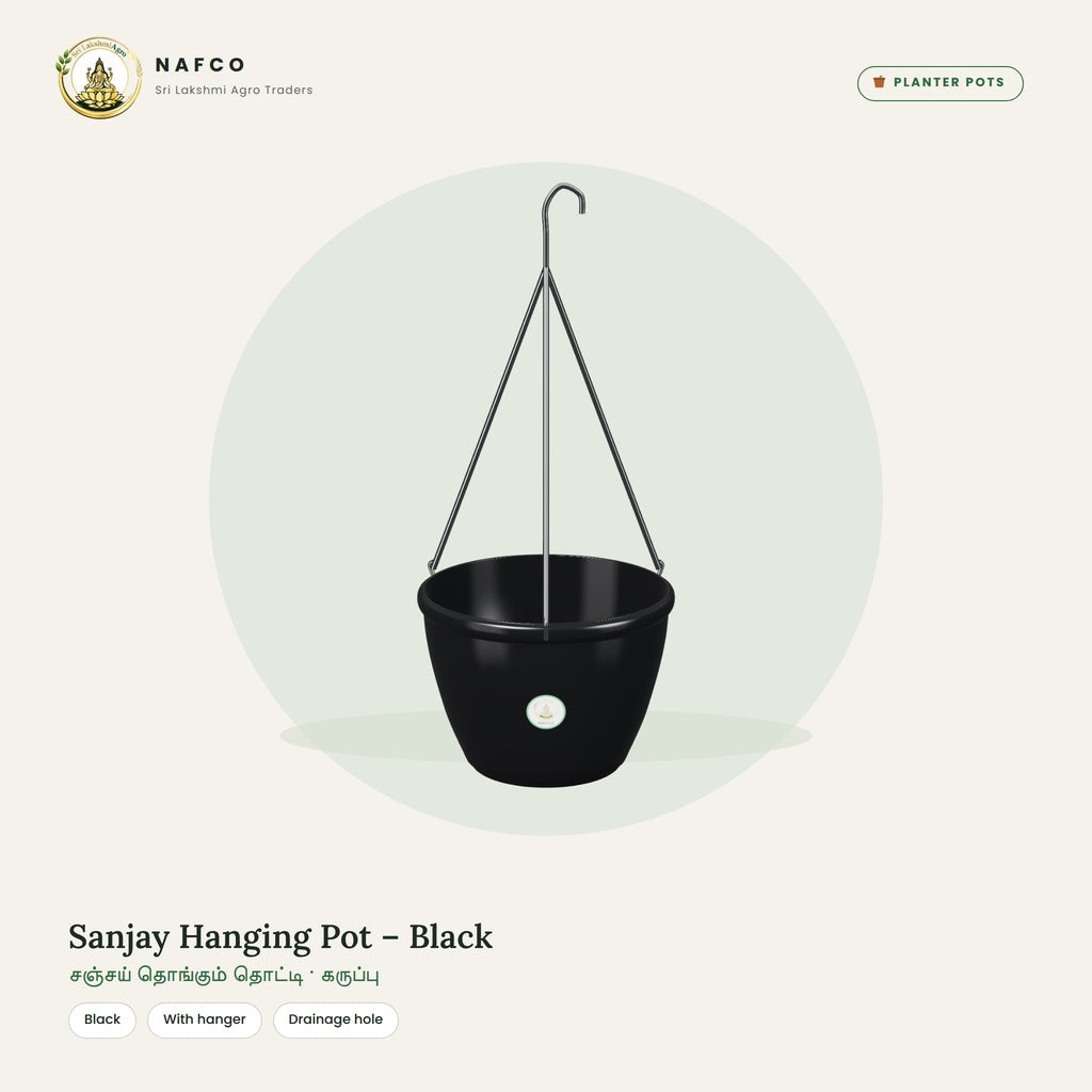 Sanjay Hanging Pot – Black