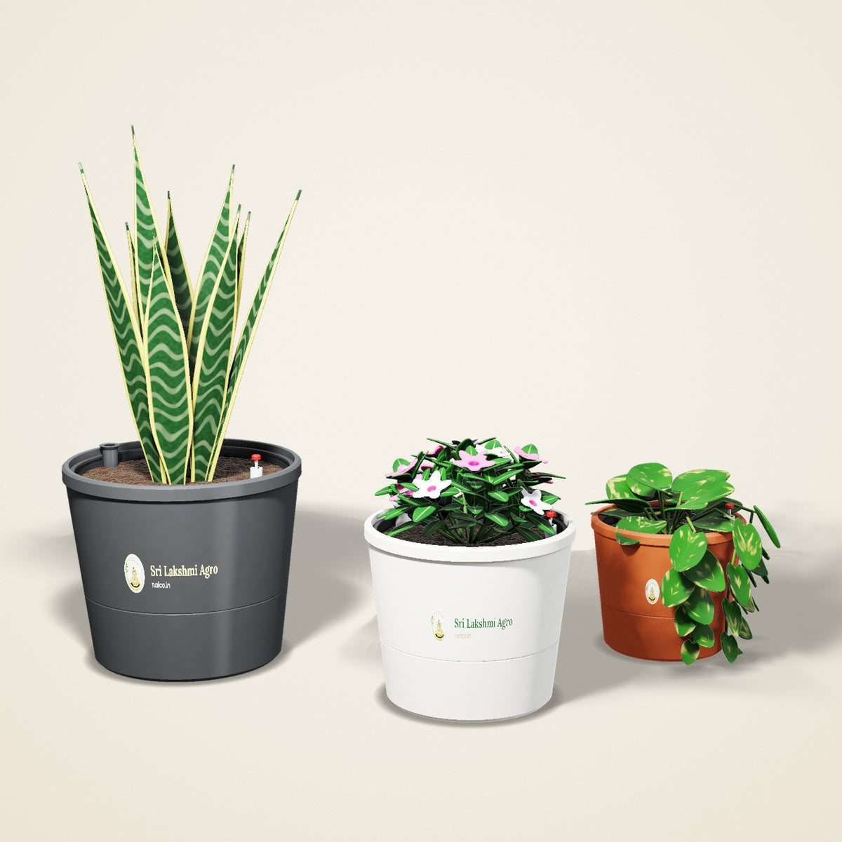 Self-Watering Round Planter with Water-Level Indicator
