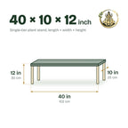 Size guide for the 40 × 10 × 12 inch single-tier plant stand
