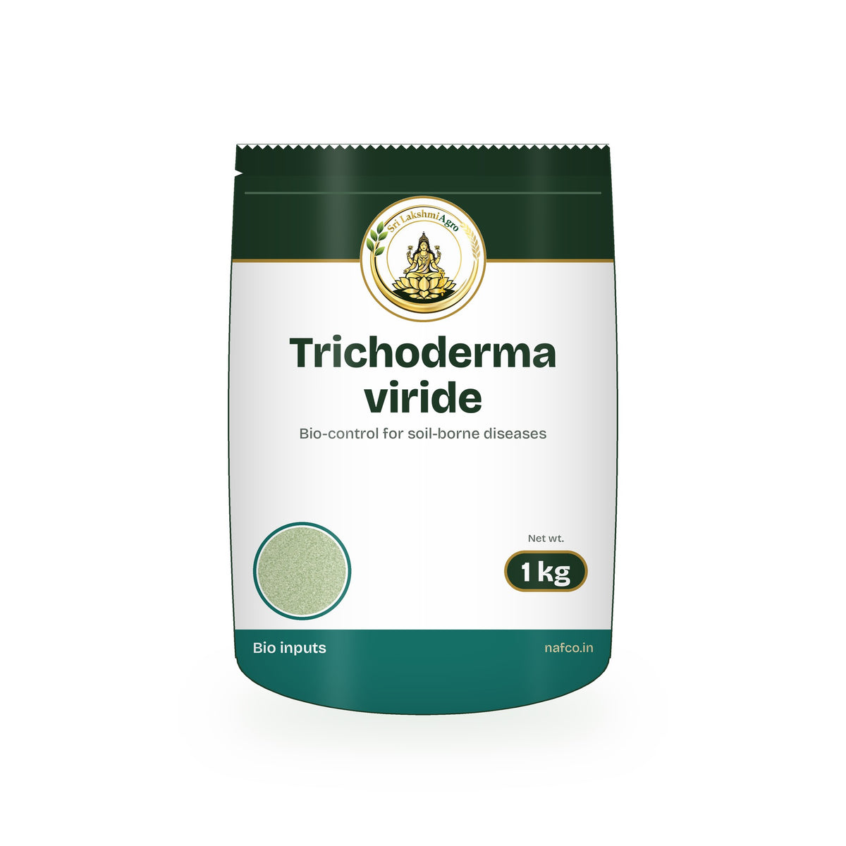 Trichoderma viride – 1 kg in a Sri Lakshmi Agro stand-up pouch