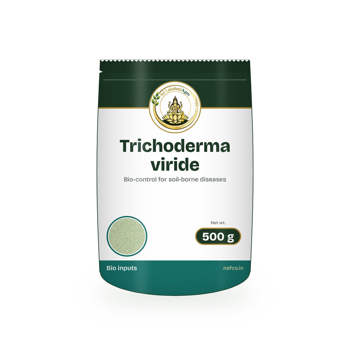Trichoderma viride – 500 g in a Sri Lakshmi Agro stand-up pouch