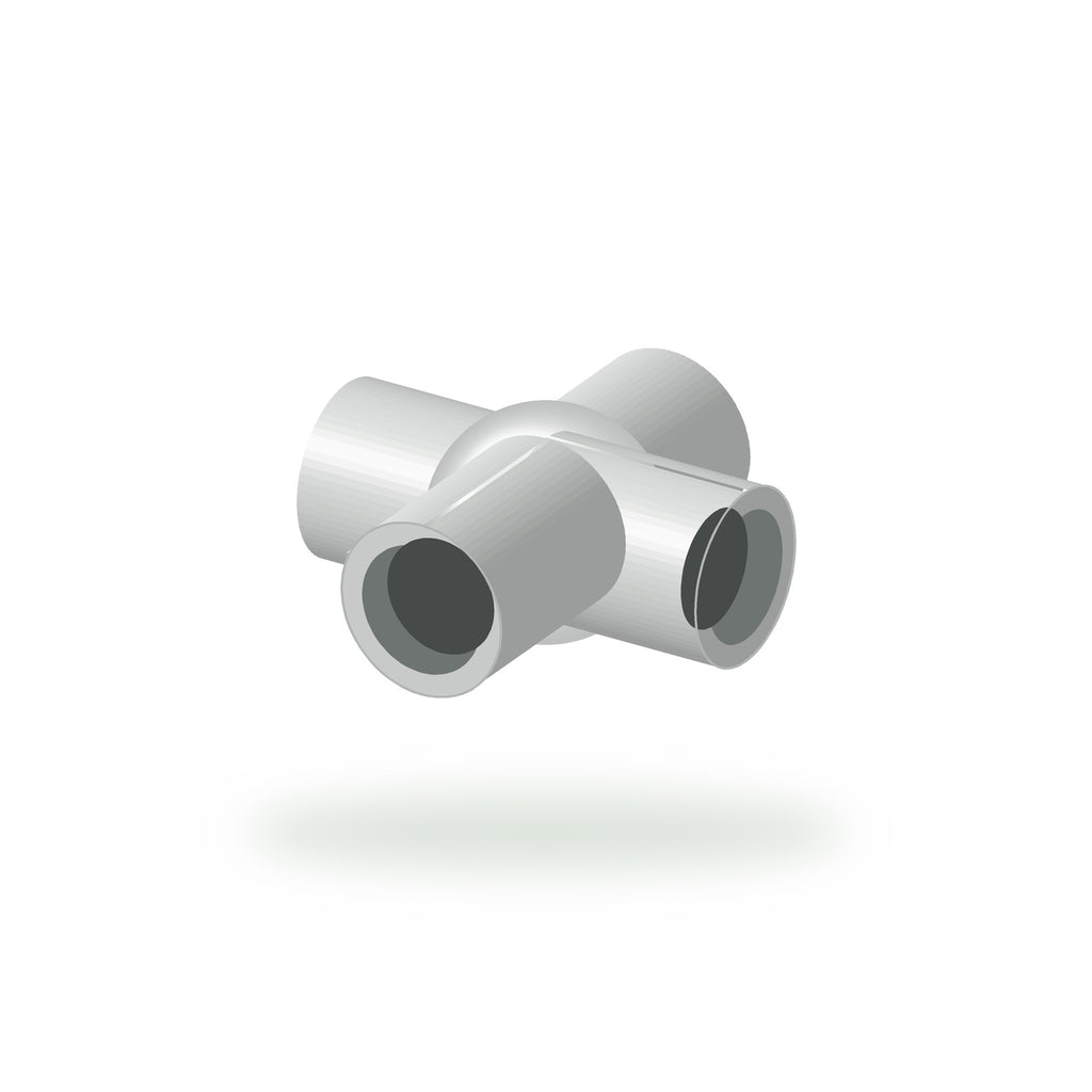 UPVC Cross (4-Way Flat) Fitting – 3/4 in, Sri Lakshmi Agro fitting on a white background