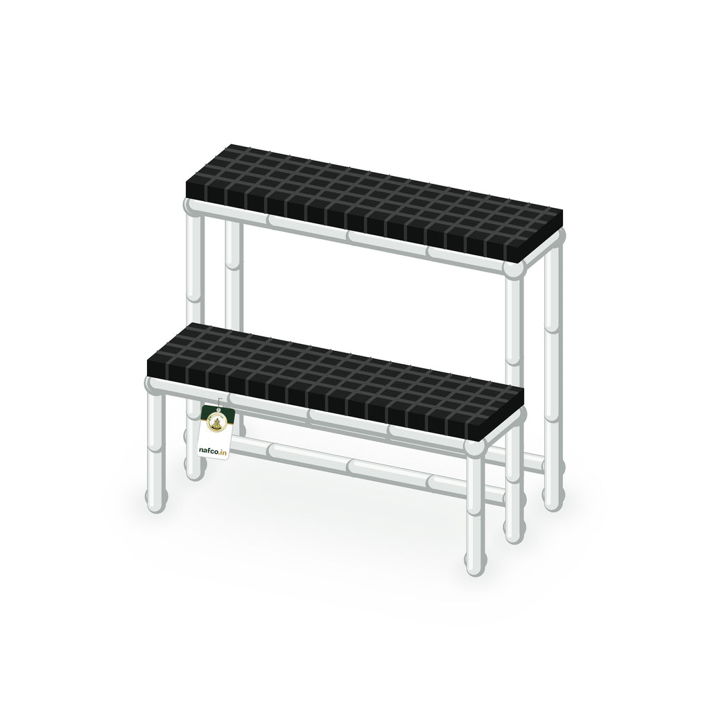 UPVC Plant Stand – 20×10×18 in, Slim 2 Step, Sri Lakshmi Agro plant stand on a white background