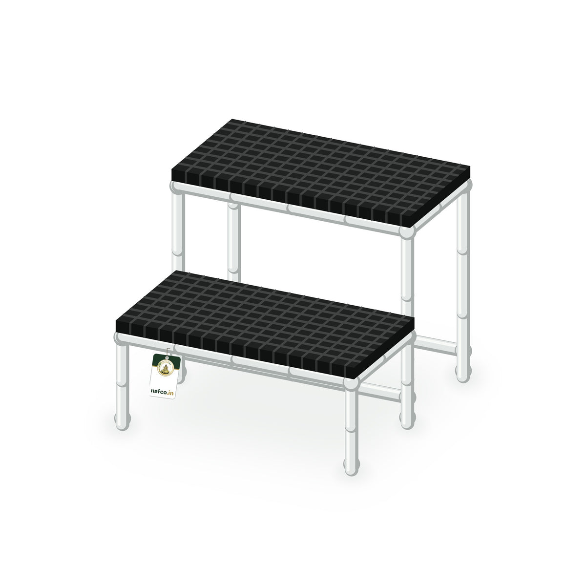 UPVC Plant Stand – 20×20×18 in, 2 Step, Sri Lakshmi Agro plant stand on a white background