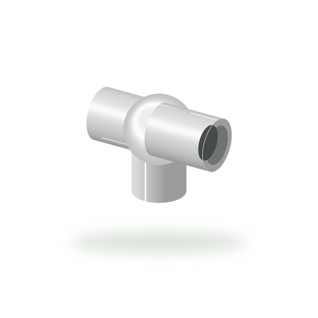 UPVC Tee Fitting – 3/4 in, Sri Lakshmi Agro fitting on a white background
