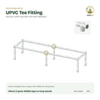 Where the UPVC Tee Fitting sits on a UPVC plant stand frame