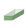 12 × 4 × 2 ft vermi bed with support rods along both long sides