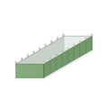 16 × 4 × 2 ft vermi bed with support rods along both long sides