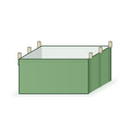 3 × 4 × 2 ft vermi bed with support rods along both long sides