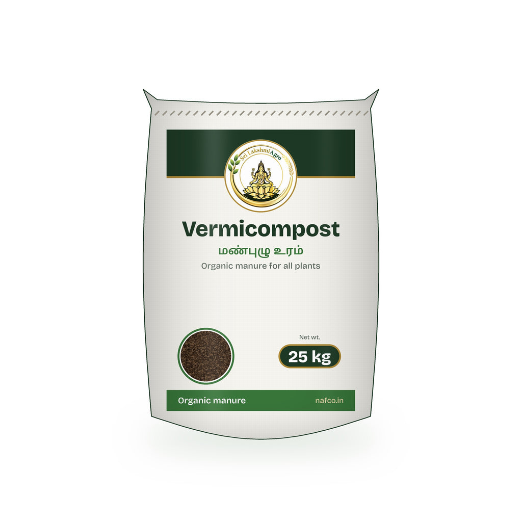 Vermicompost – 25 kg in a Sri Lakshmi Agro woven sack
