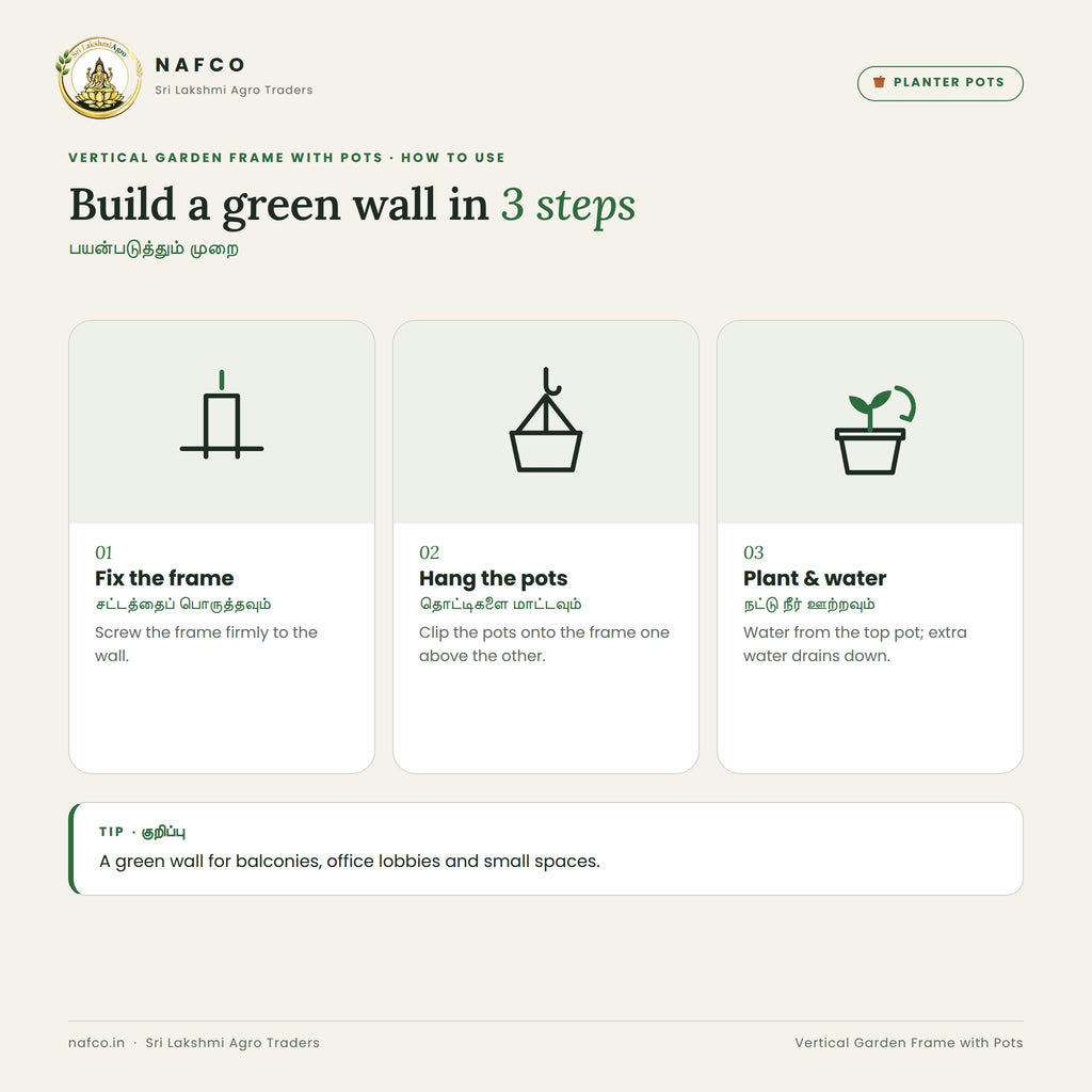 Vertical Garden Frame with Pots – how to use