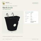 Vertical Wall Pot – Black – size and details