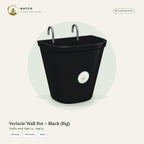 Verticle Wall Pot – Black (Big)