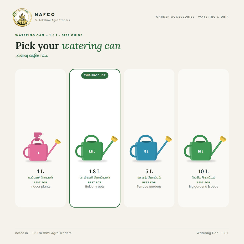 Watering Can – 1.8 L – size guide